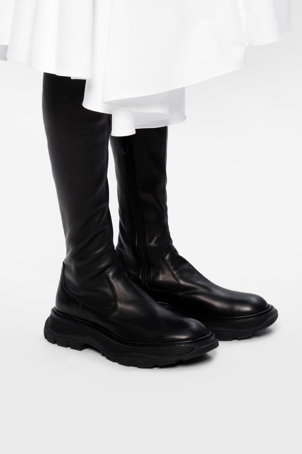 Alexander mcqueen thigh high boots online